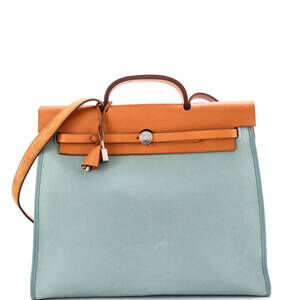 Hermes Herbag Zip Leather And Toile 39 #244862H21B